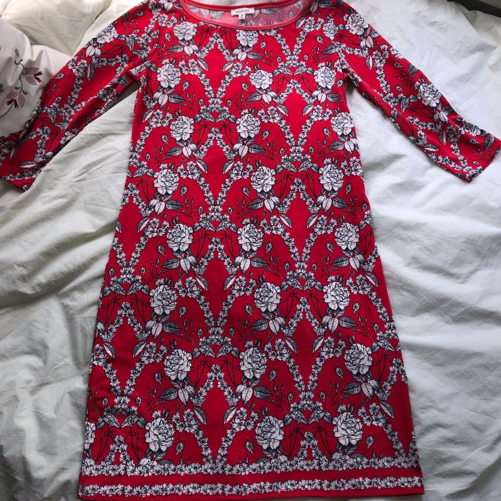 Red Floral Max Studio Dress